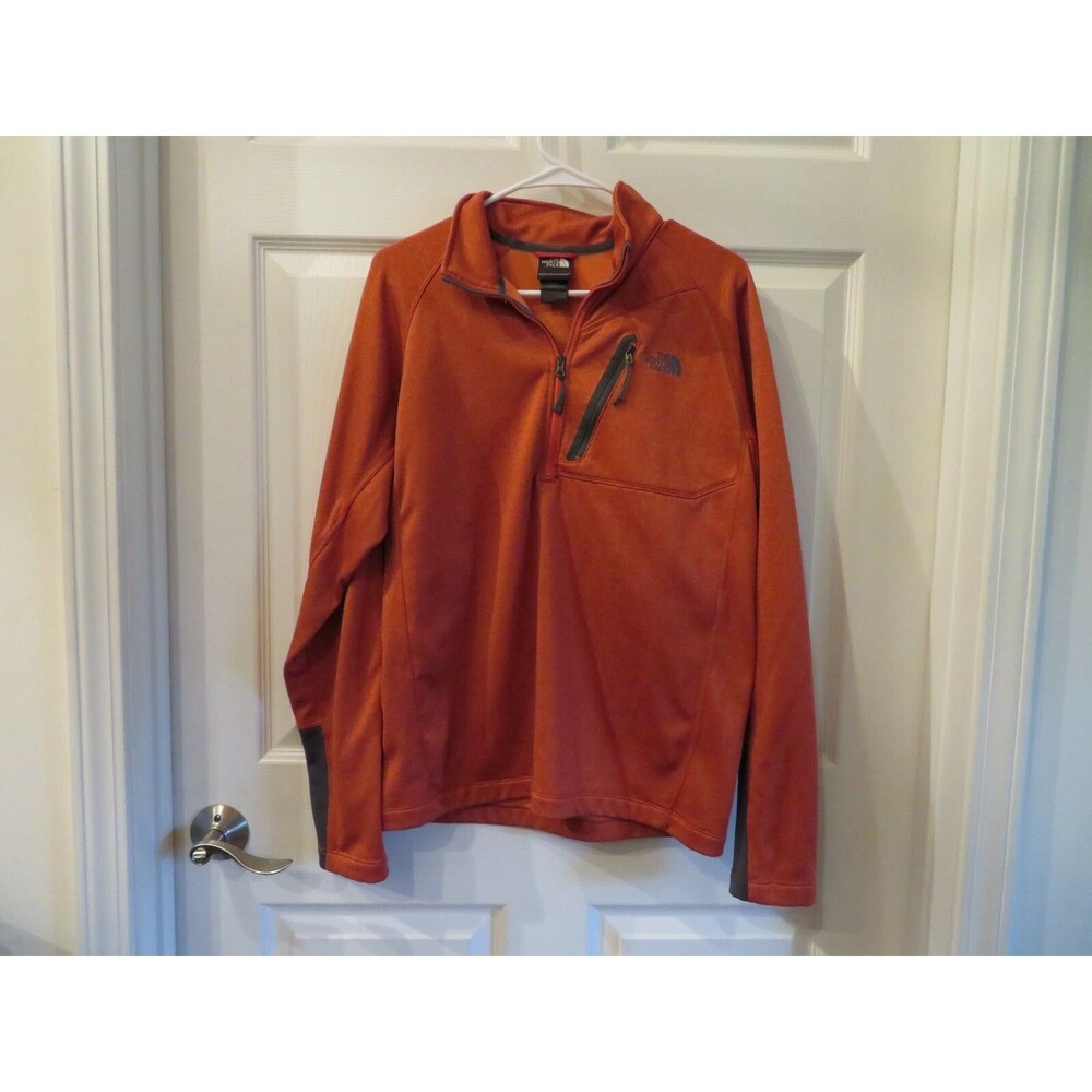 Nice Mens Orange & Gray The North Face 1/4 Zip Shirt, M
